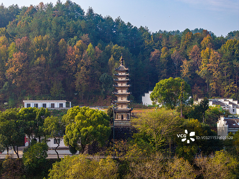 歙县，太平兴国寺与长庆寺塔图片素材