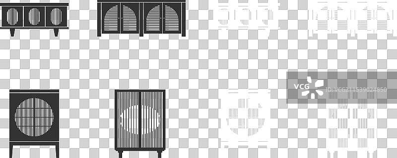 黑白家具图标 - 橱柜图片素材