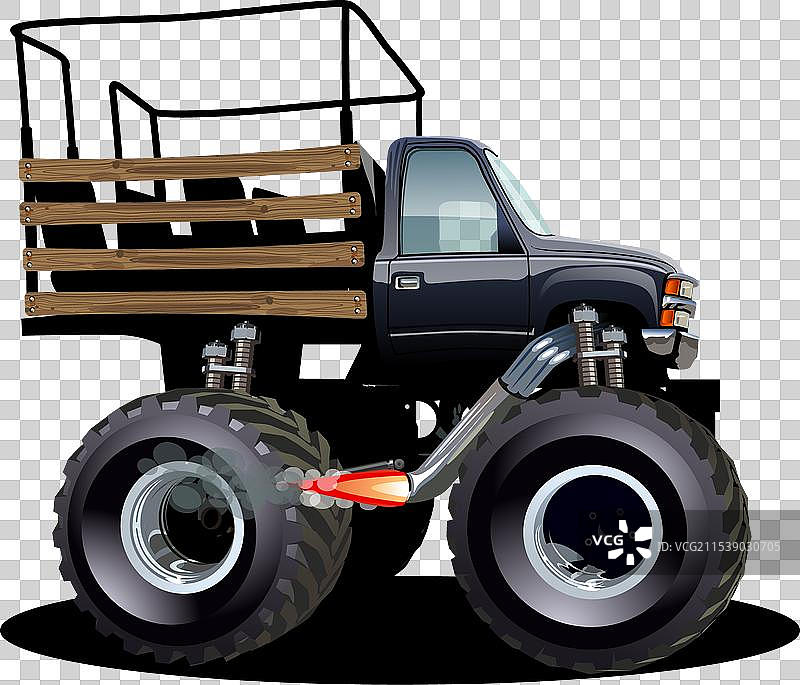 卡通怪兽卡车图片素材