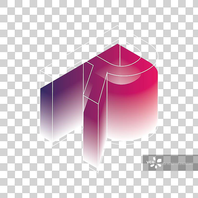 大写字母R立体玻璃果冻字效果创意图案设计免扣元素图片素材