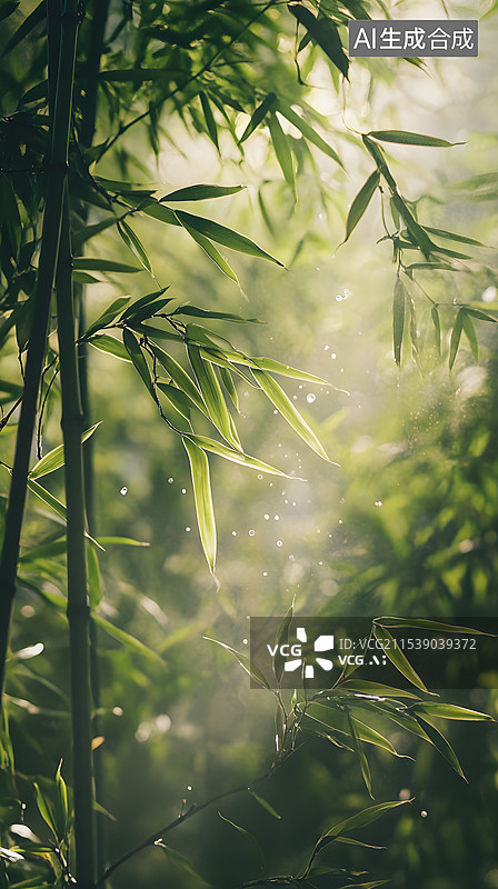 【AI数字艺术】竹林竹叶风景图片素材