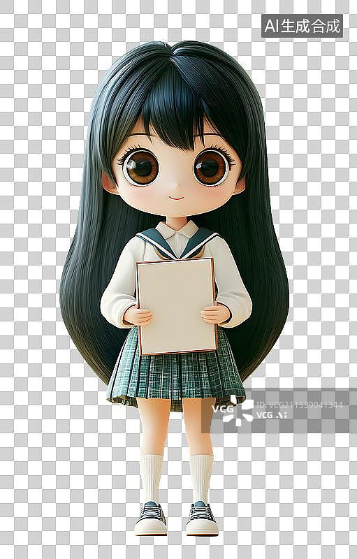 【AI数字艺术】教室里站在黑板旁的女孩 开学季图片素材