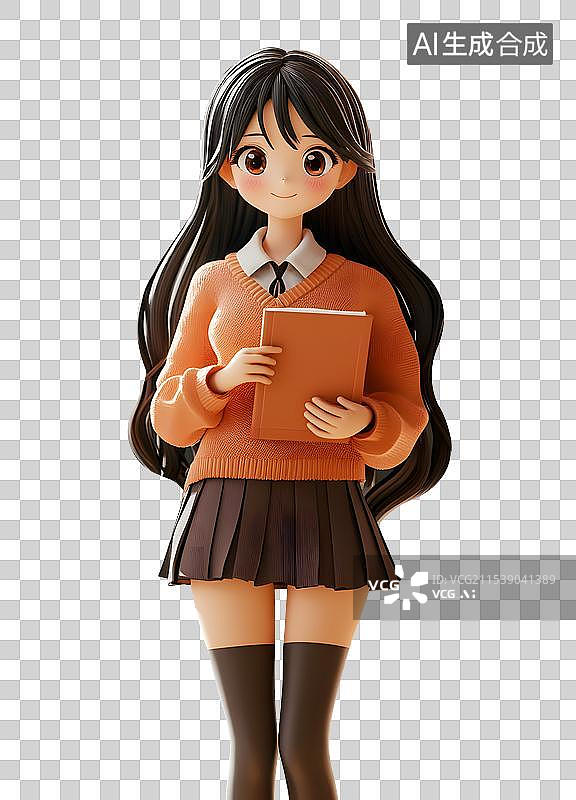 【AI数字艺术】教室里站在黑板旁的女孩 开学季图片素材