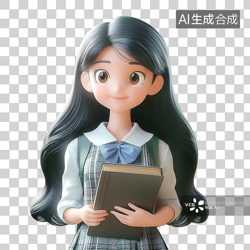 【AI数字艺术】教室里的女学生，女同学学习上课课程图片素材