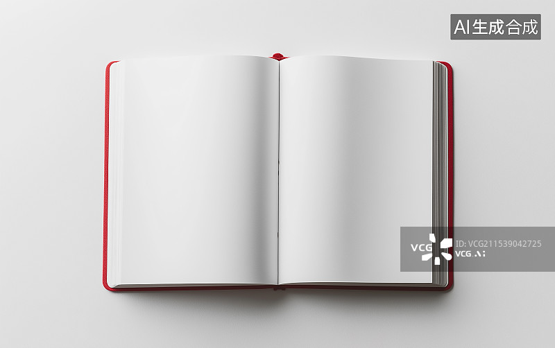 【AI数字艺术】高视角 打开的空白本子图片素材