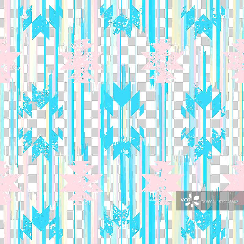 洗过的青色模糊波浪状伊卡特无缝图案图片素材