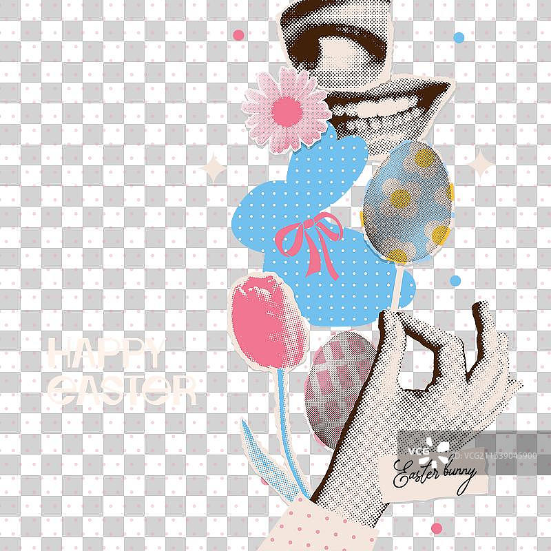 快乐复活节贺卡模板图片素材