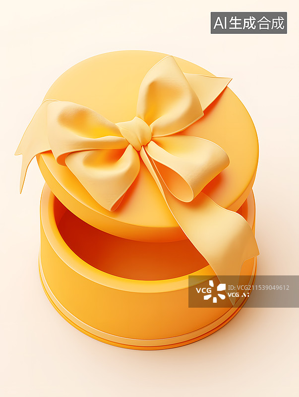【AI数字艺术】AIGC：3D卡通橙色礼物盒图片素材