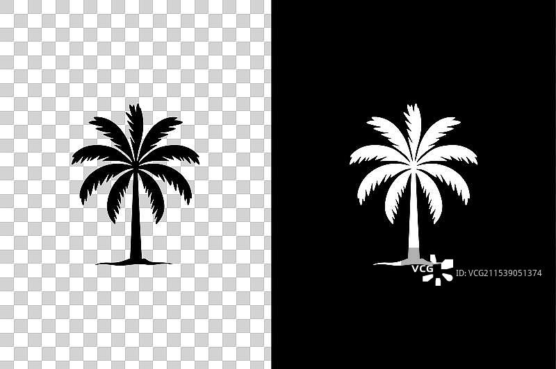 白色背景上的棕榈树图标图片素材