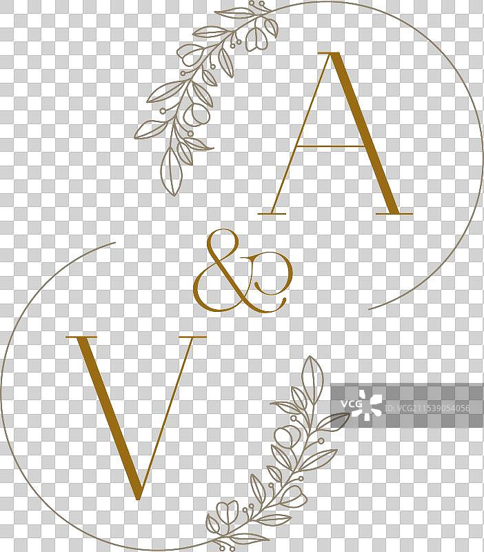 婚礼单字母组合logo设计图片素材