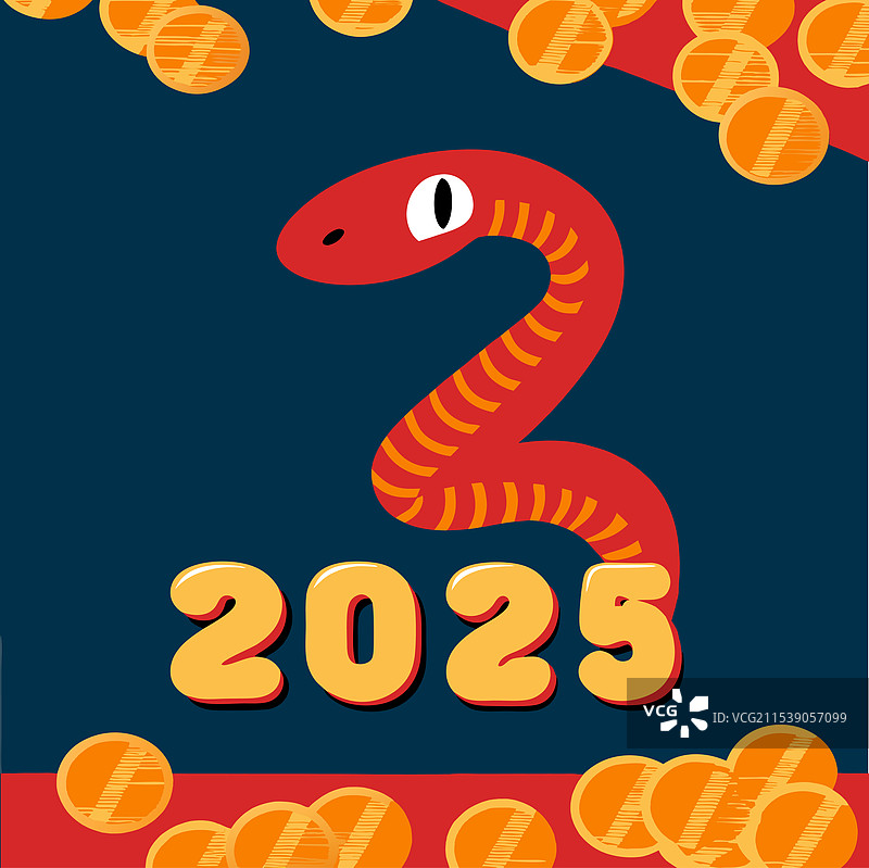 2025蛇年矢量图图片素材
