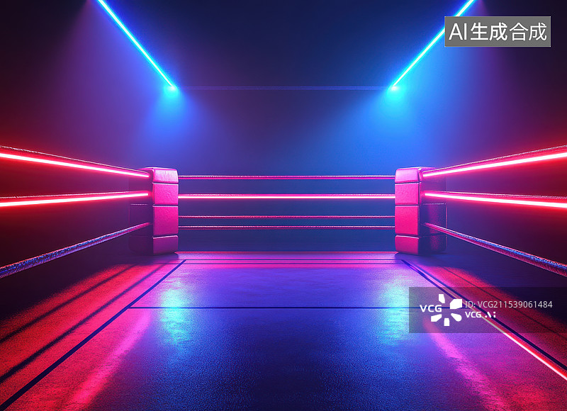 【AI数字艺术】摔跤运动场地拳击竞技擂台图片素材