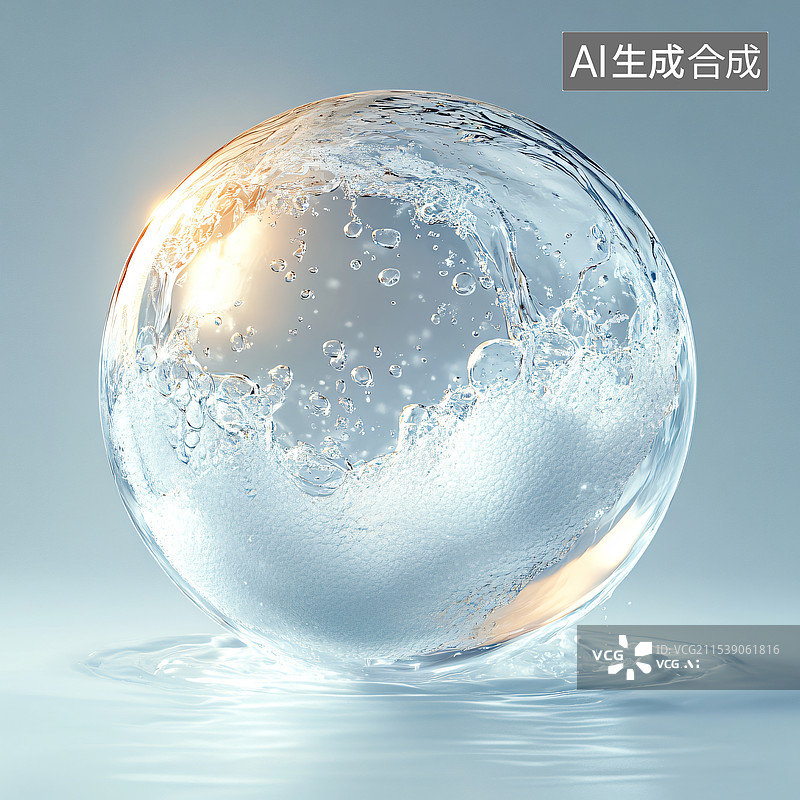 【AI数字艺术】气泡，水晶球，洗化用品，化妆品图片素材