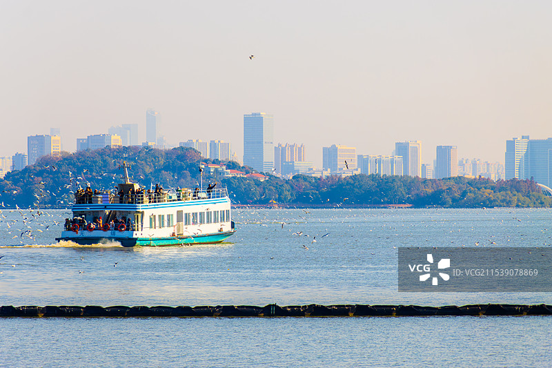 太湖鼋头渚城市风光（摄于仙岛）图片素材