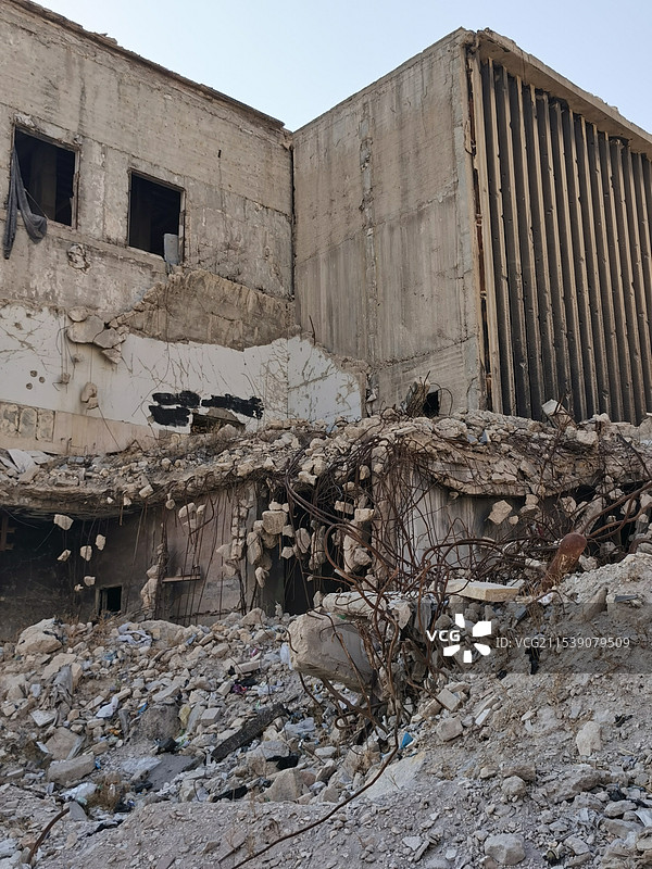 叙利亚阿勒颇战争之后的城市风景图片素材