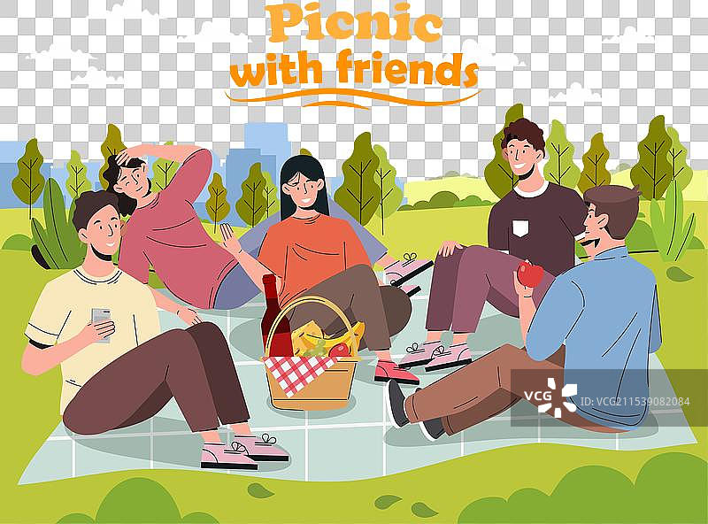 朋友们在野餐图片素材