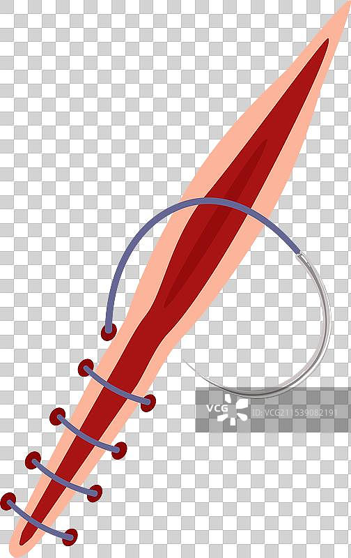 伤口缝合伤害图标卡通风格图片素材