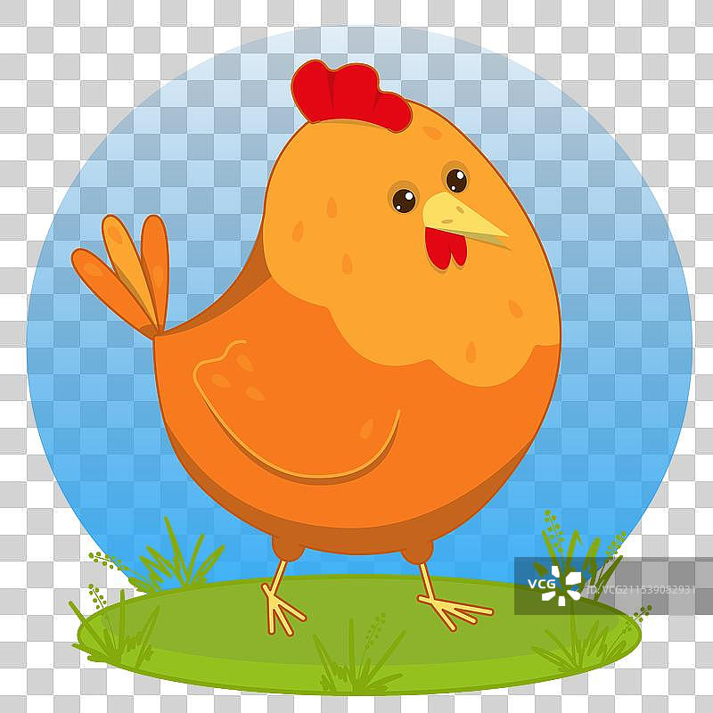 可爱的卡通快乐明亮的公鸡图片素材