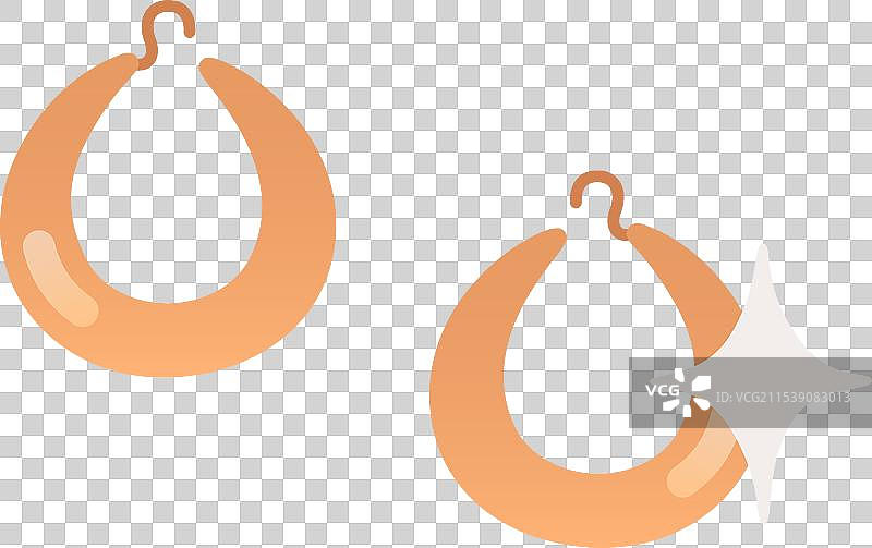 波西米亚风格的金色耳环与光泽图片素材