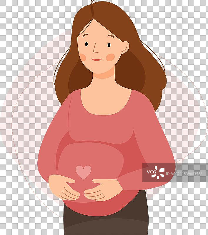 快乐的孕妇拥抱着她的肚子，健康而幸福图片素材