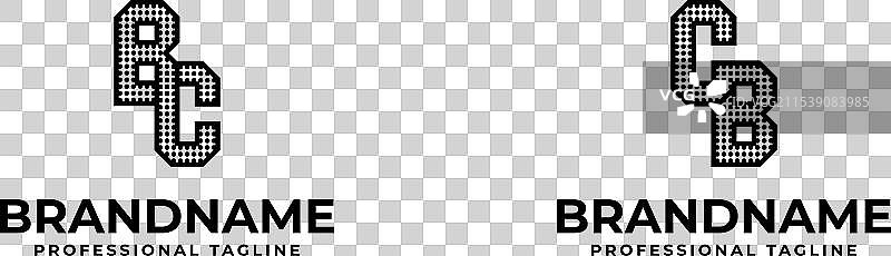 适合的字母BC和CB点状单字母组合标志图片素材