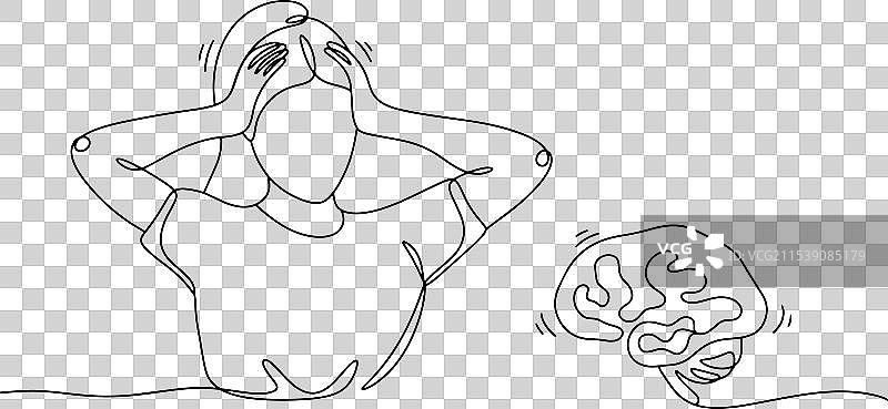 女性头部受伤疼痛脑震荡图片素材