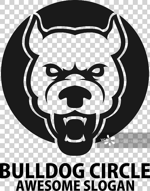 斗牛犬圆形标志设计吉祥物图片素材