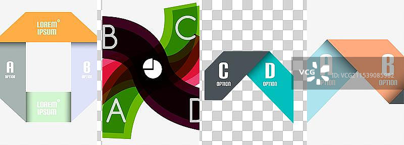 一组线条信息图海报背景图片素材