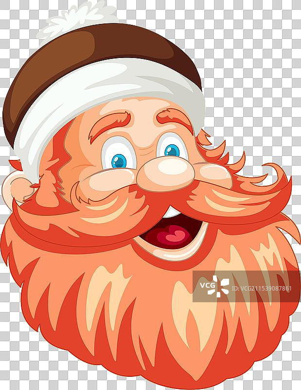 微笑的卡通水手，留着一头大红胡子图片素材