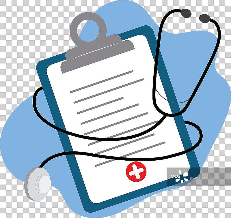 包裹在听诊器上的病历图片素材