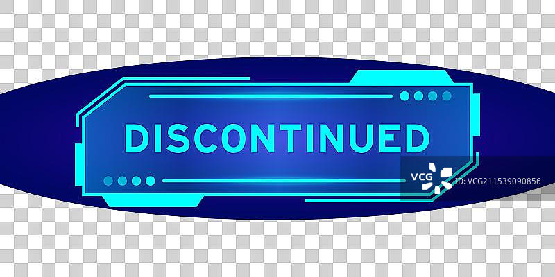 未来派HUD横幅，上面写着“已停产”图片素材