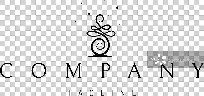 带有抽象瓶子图像的标志图片素材