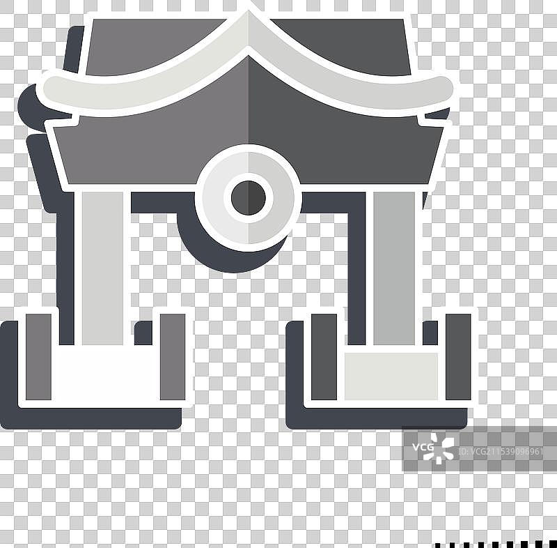 与忍者符号相关的光泽风格图标神社图片素材