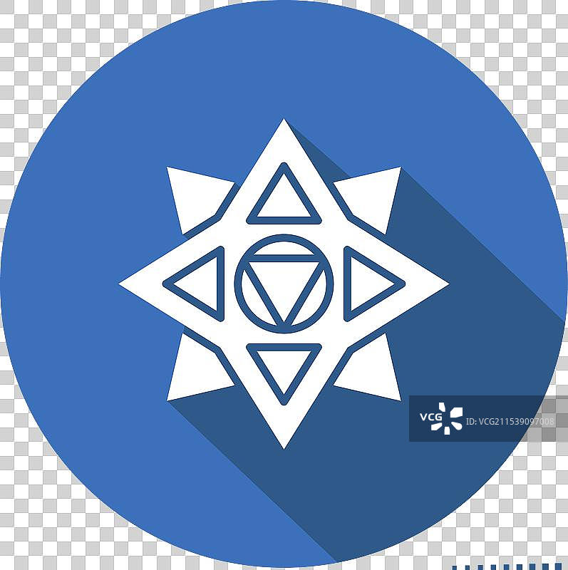 与忍者符号相关的手里剑图标，长阴影效果图片素材