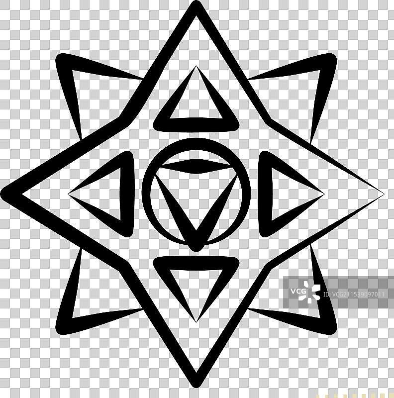 手绘忍者符号的标志性手里剑图案图片素材