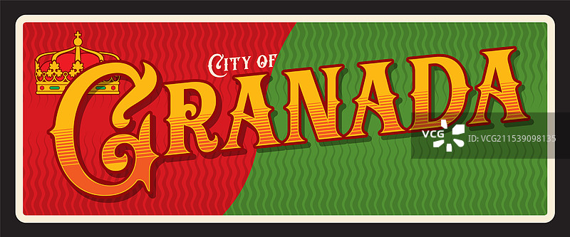 西班牙格拉纳达的古老牌匾图片素材