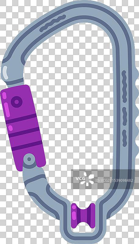 登山扣或卡拉比纳作为夹子和锁扣图片素材