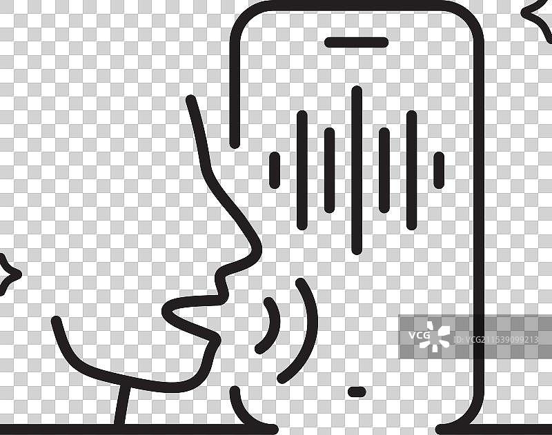 语音邮件线条图标 录音电话语音标志图片素材