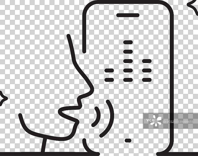 语音邮件线条图标 录音电话声音标志图片素材