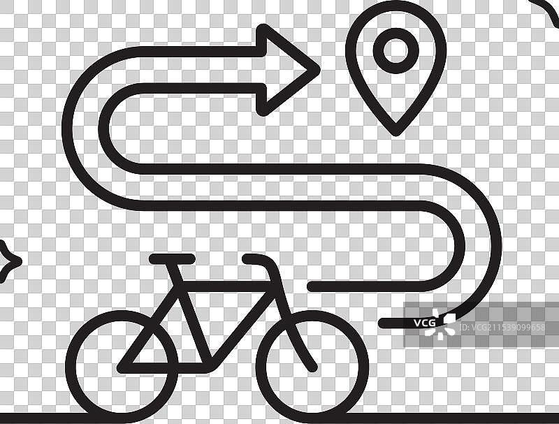 自行车道线图标，送货自行车运输图片素材