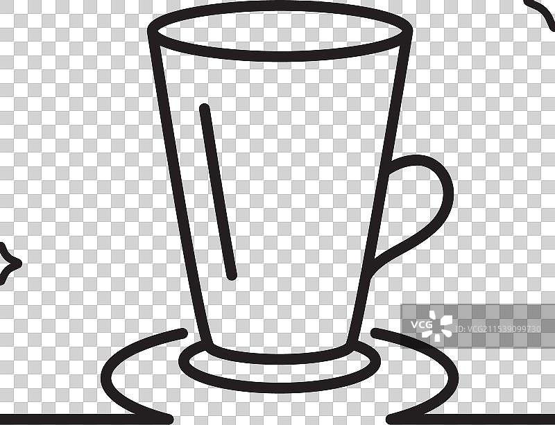 茶杯线条图标，新鲜饮品标志图片素材