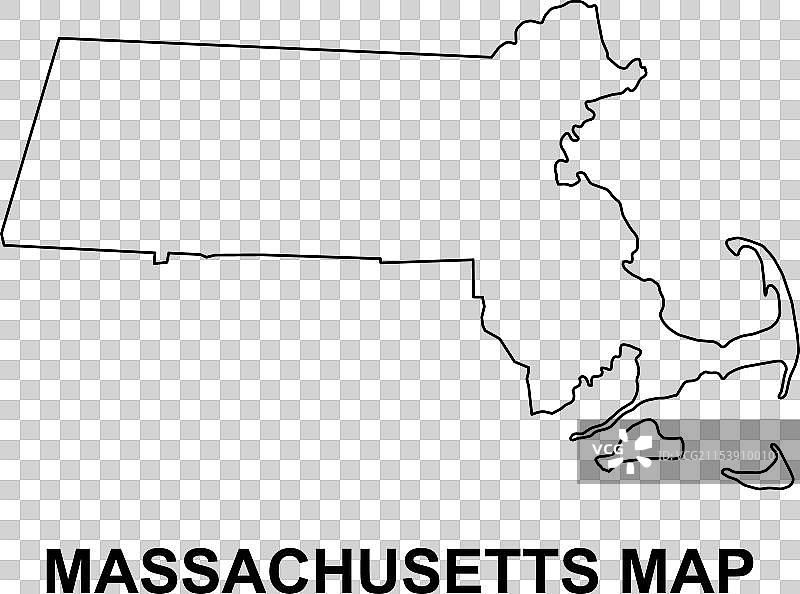 美国马萨诸塞州地图形状图片素材