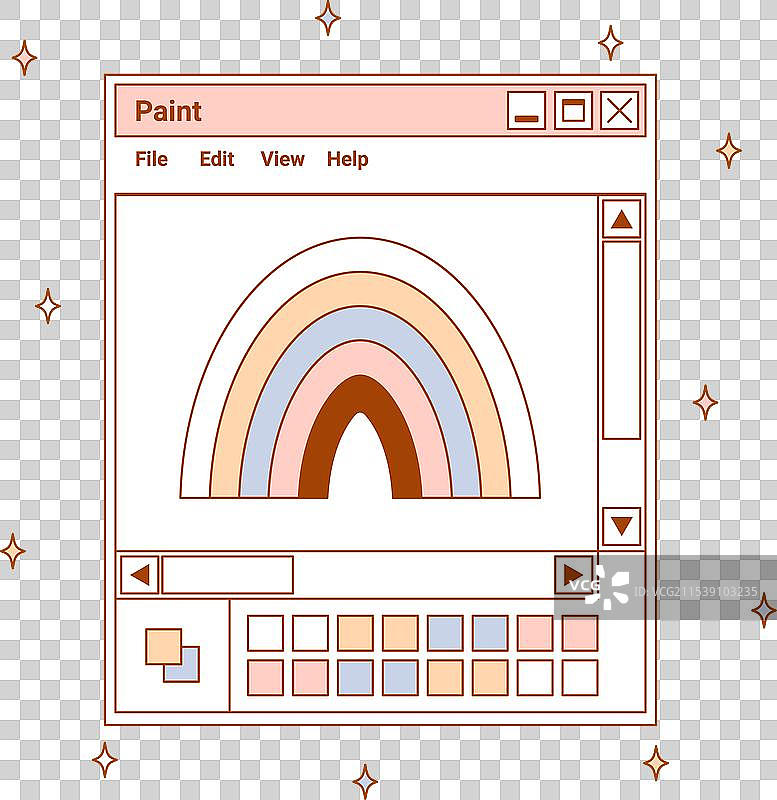 Y2K风格的用户界面贴纸复古卡片浏览器图片素材