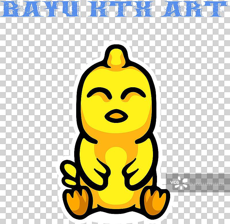 坐着的小鸡吉祥物卡通形象图片素材