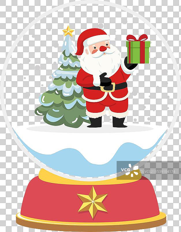 圣诞老人雪花球圣诞概念图片素材