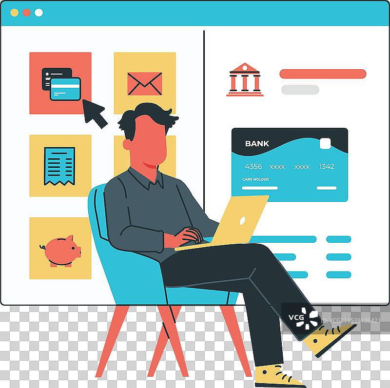 坐在椅子上使用笔记本电脑的男人图片素材