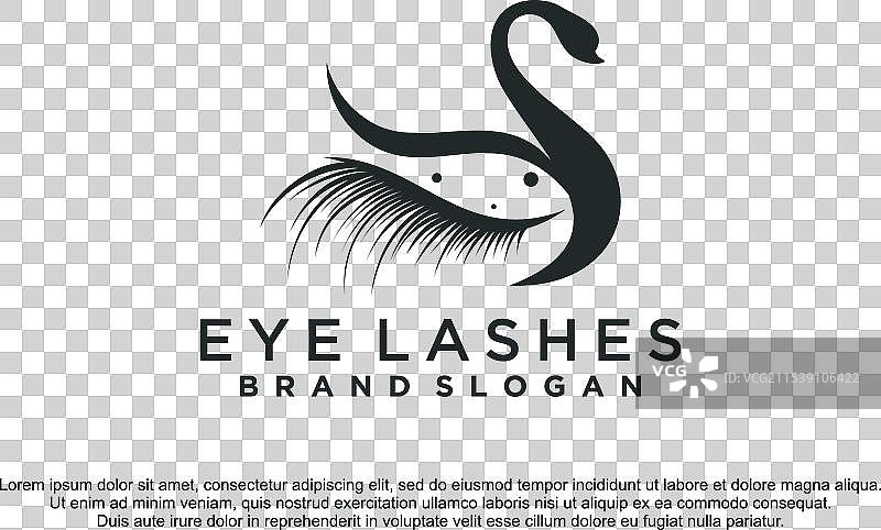 美丽睫毛的天鹅概念logo设计图片素材