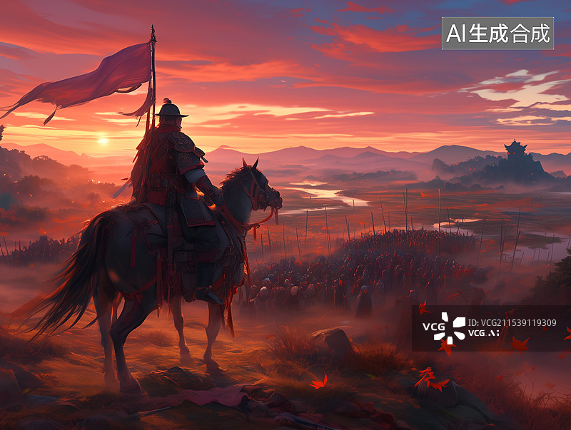 【AI数字艺术】古战场将军图片素材