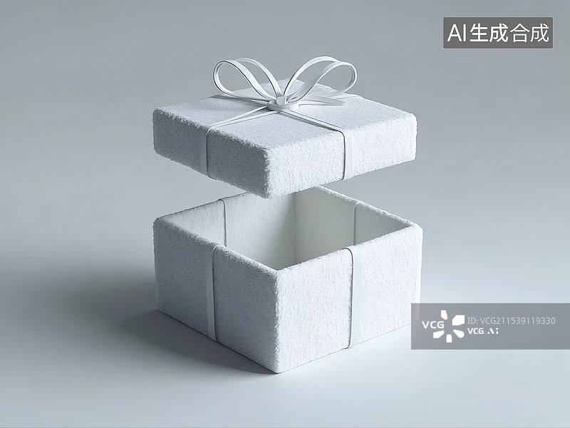 【AI数字艺术】3d毛绒质感礼物盒图片素材