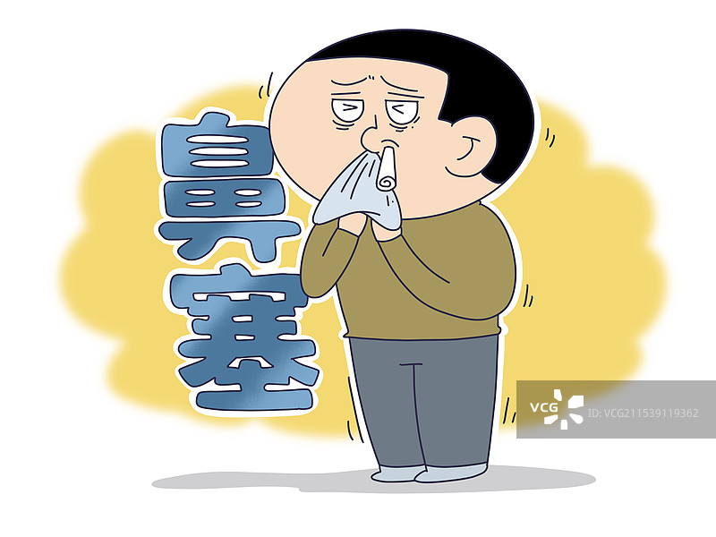 鼻塞感冒流感的人物图片素材